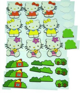 Hello Kitty Wanddeko Set 24-teilig