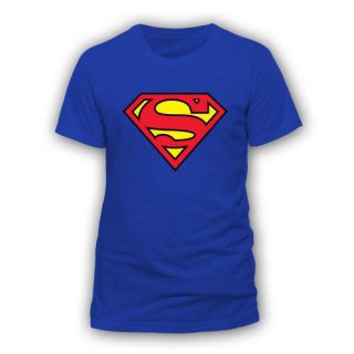 T-Shirt Superman Logo, blau L