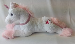 Plüschtier Einhorn liegend 60cm weiss